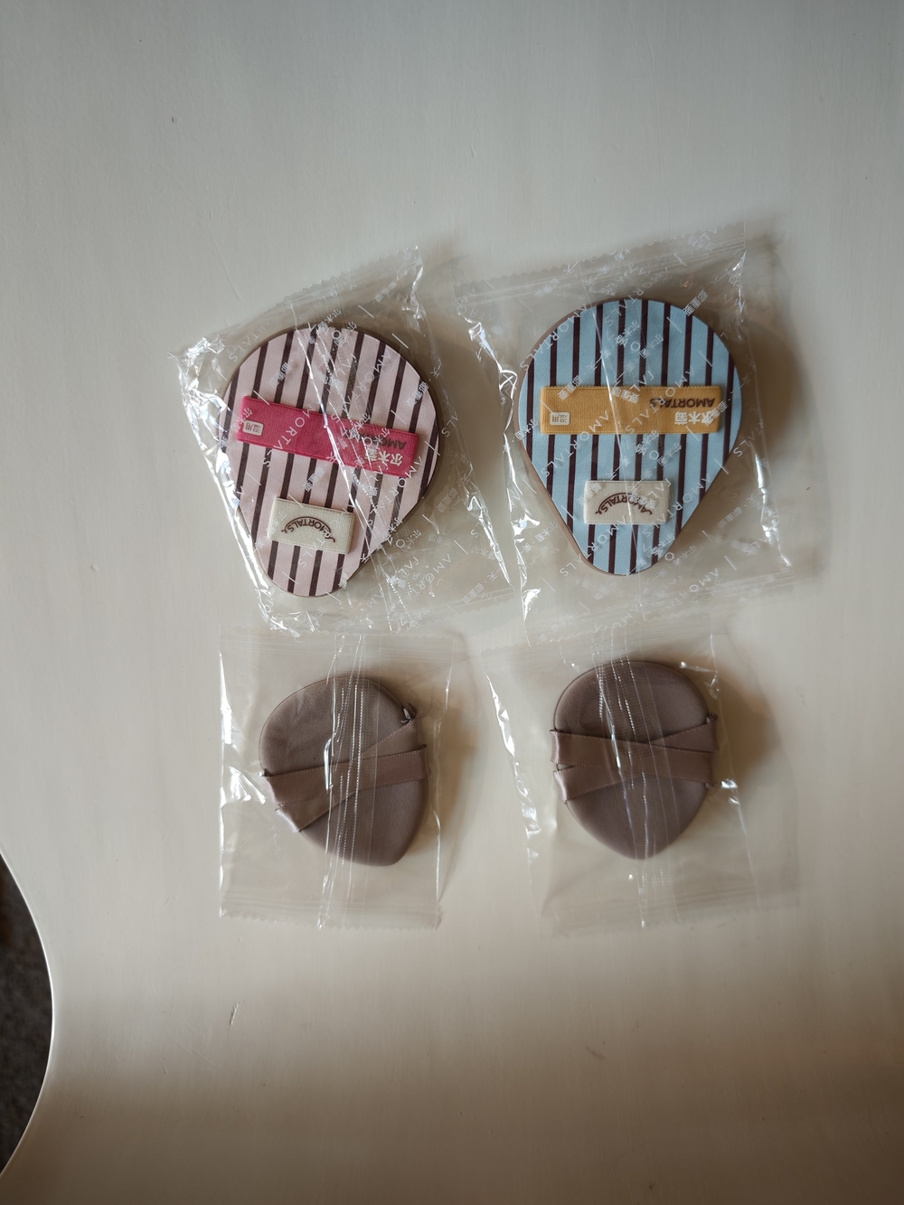 Makeup Sponge Puff Set – Pink, Blue, Taupe